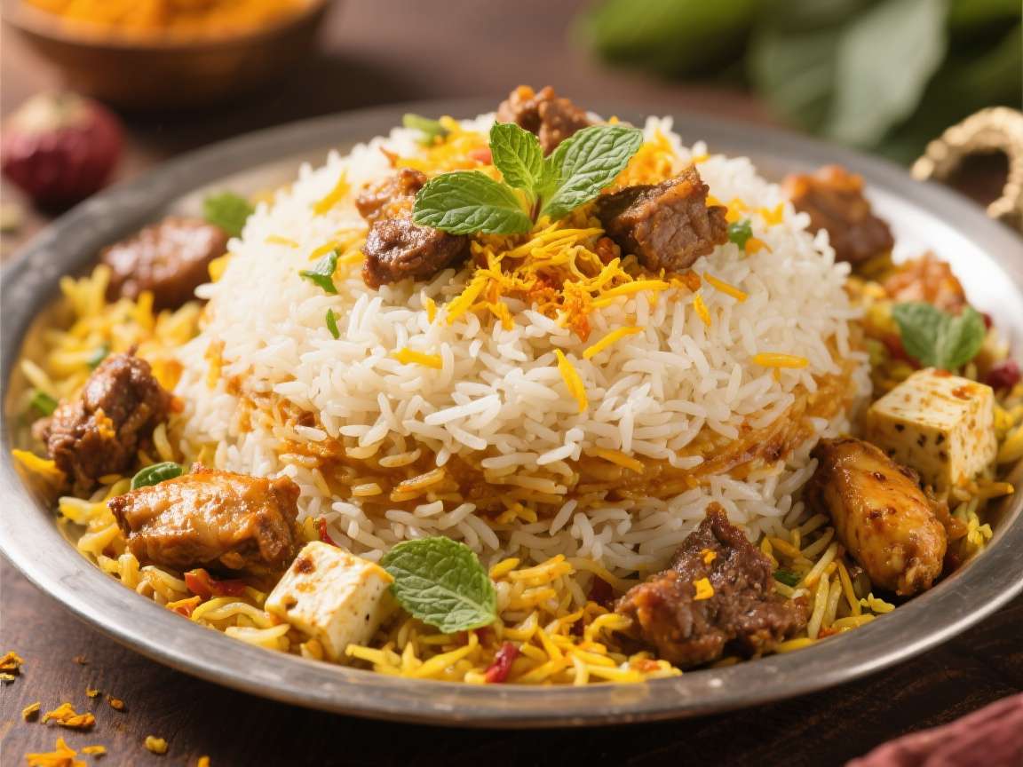 Biryani - Fragrant rice with spices and choice of meat