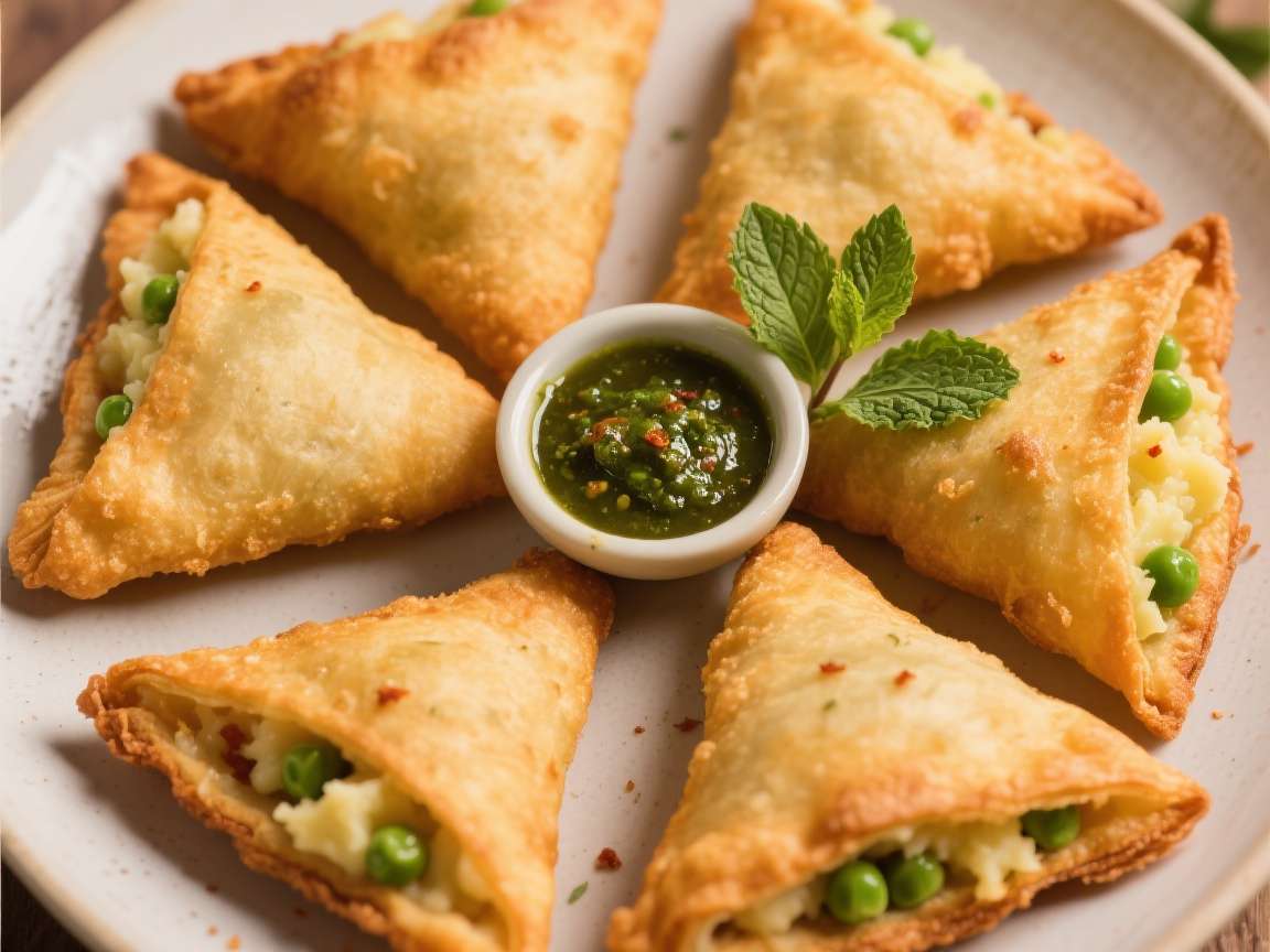 Samosas - Crispy pastries filled with spiced potatoes