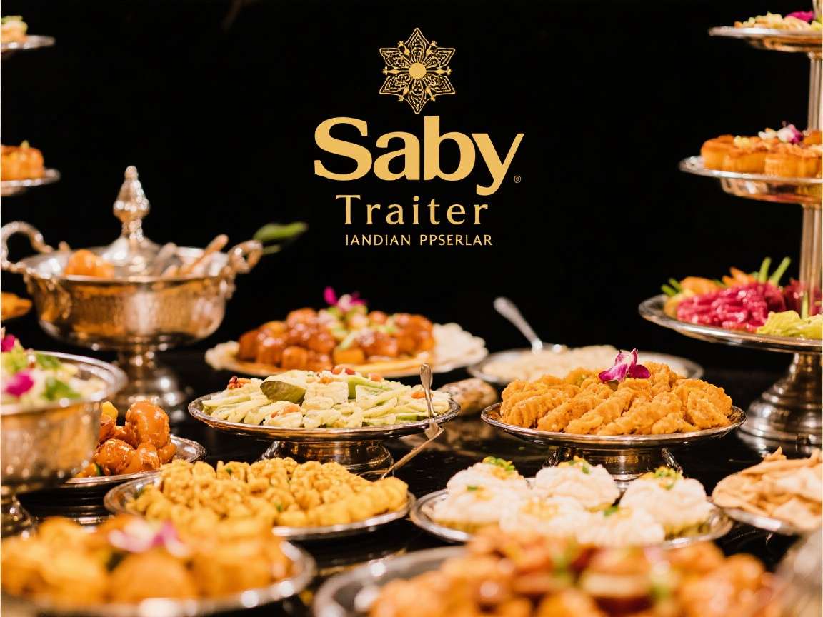 Catering spread with various dishes