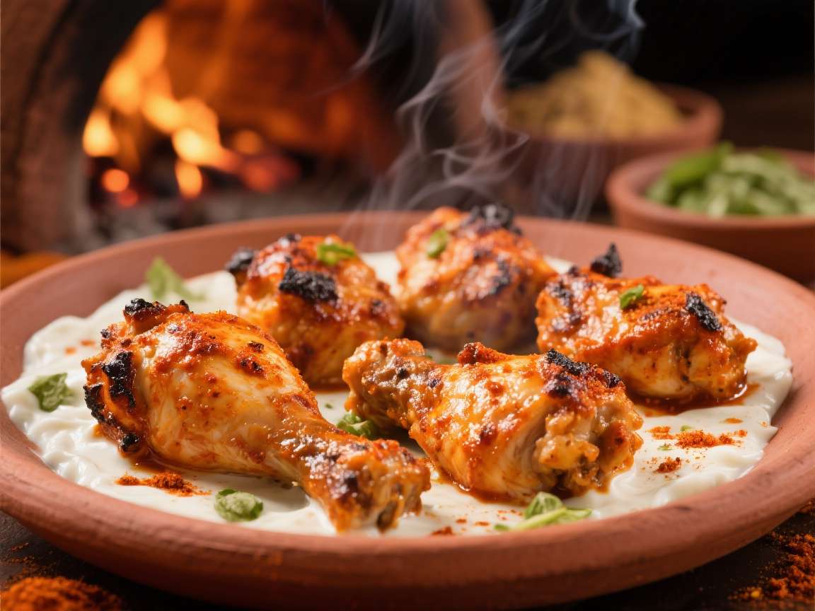 Tandoori Chicken - Grilled chicken marinated in yogurt and spices