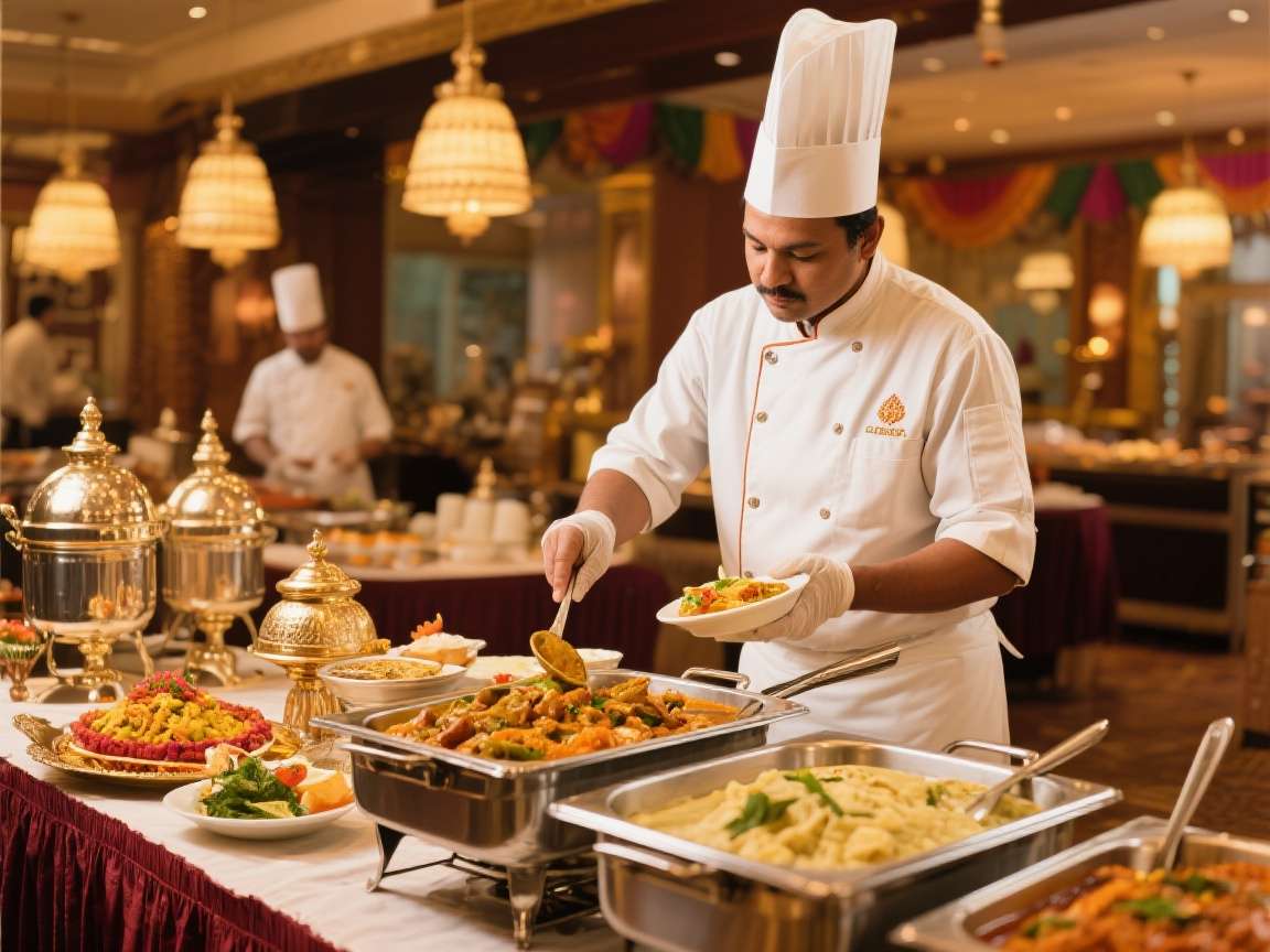 Indian wedding with traditional cuisine
