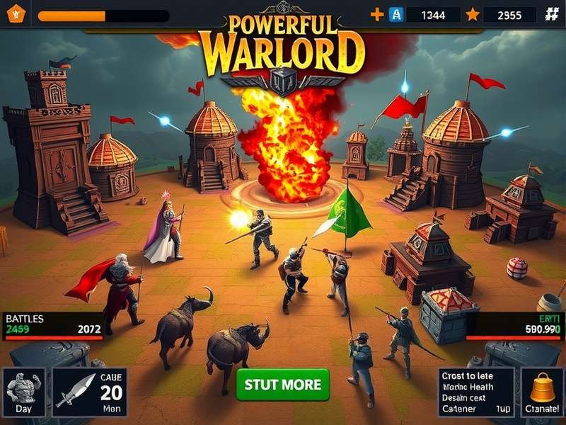 Powerful Warlord Battle Scene