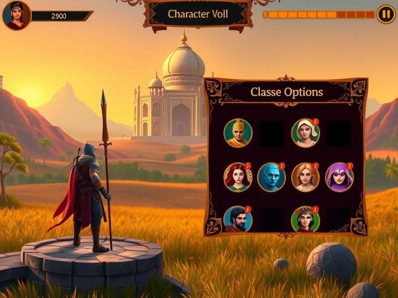 Fantasy Indian landscape in Cumin Fantasy India showing temples and mountains