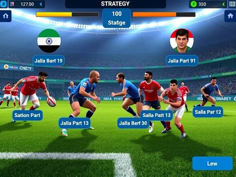 India Rugby Supremacy team selection screen showing various Indian rugby teams