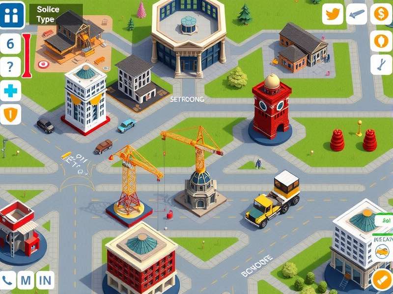 Fortune Construction Tycoon features showing different construction scenarios