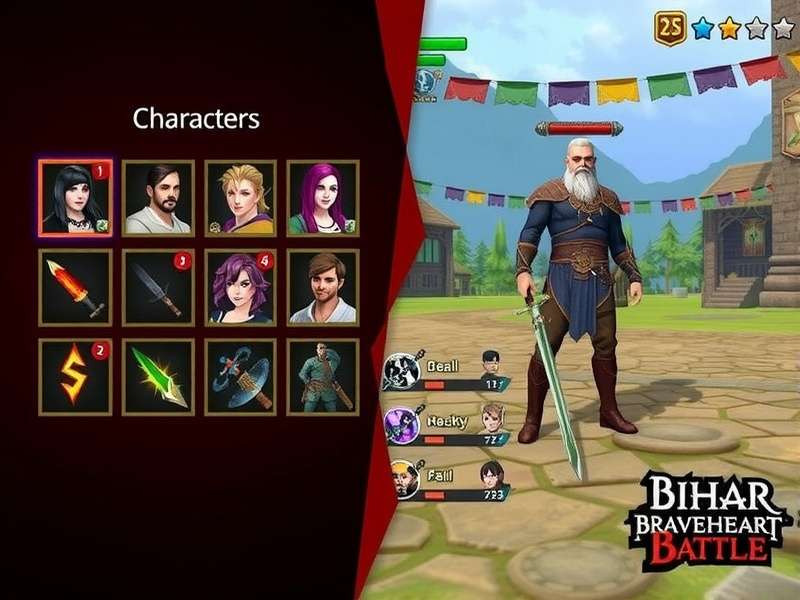Bihar Braveheart Battle gameplay screenshot showing character selection