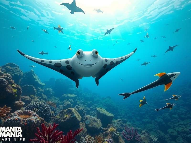 Manta Mania underwater environment with coral reefs