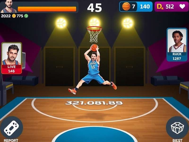 Dunk Challenge Pro gameplay screenshot showing basketball action
