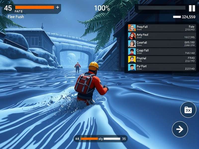 Advanced Flood Rush Expert gameplay showing complex rescue scenario