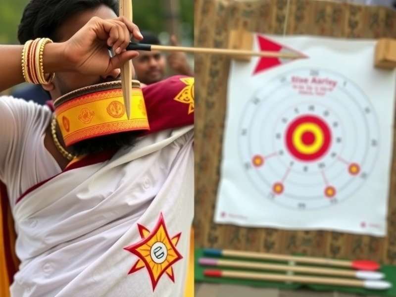 Traditional Indian archer demonstrating Brahmin Arrow Ace technique