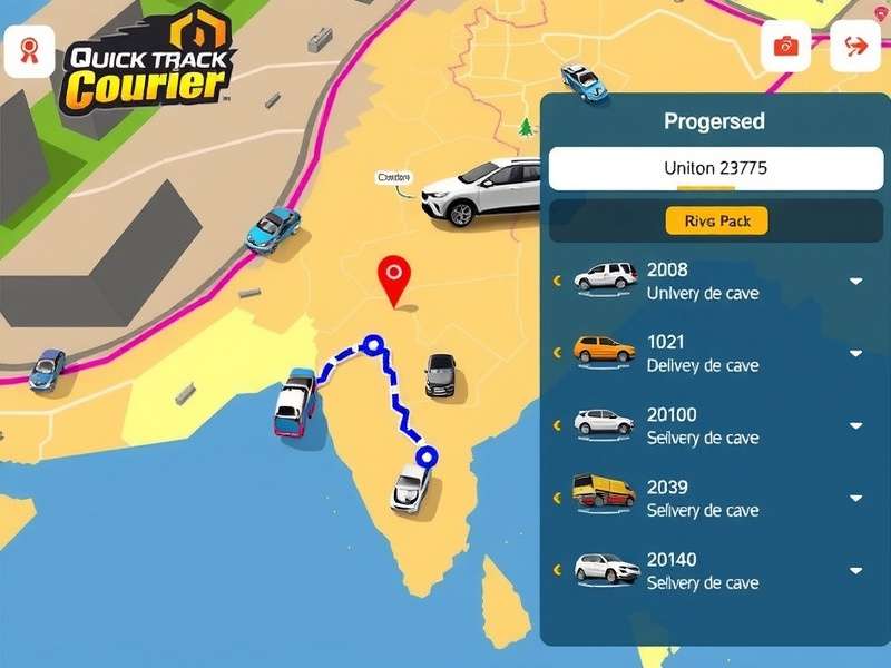 Quick Track Courier route planning interface showing Indian map with delivery points