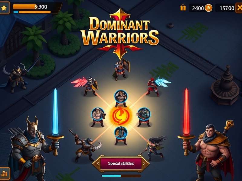 Dominant Warriors gameplay screenshot showing character selection