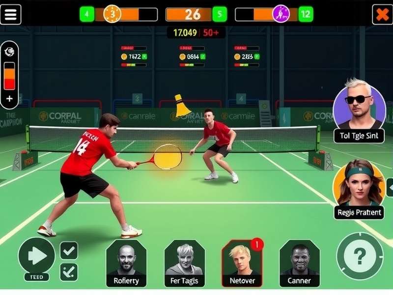 Racket Rage Champion gameplay screenshot showing intense badminton action