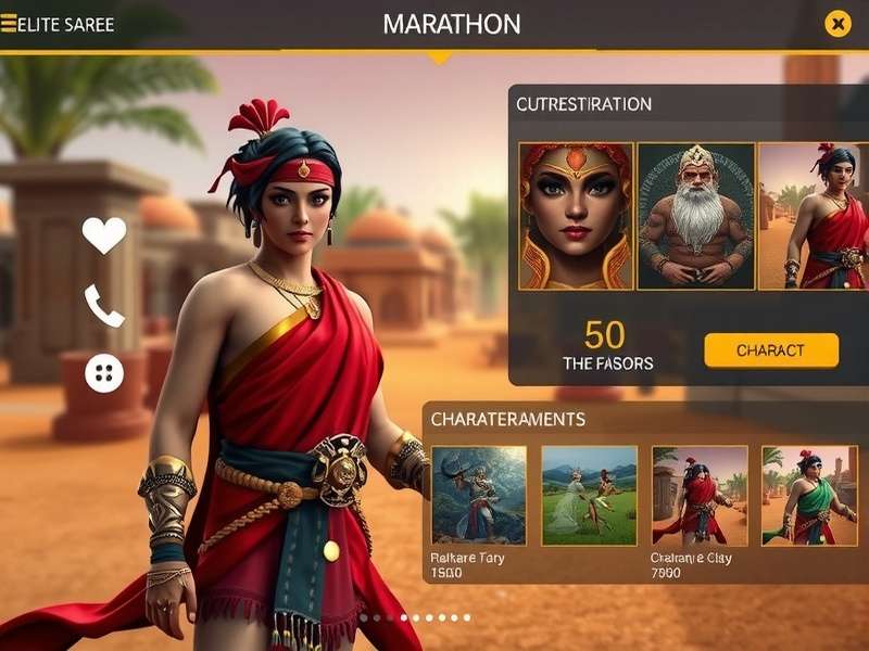 Elite Saree Marathon character customization screen