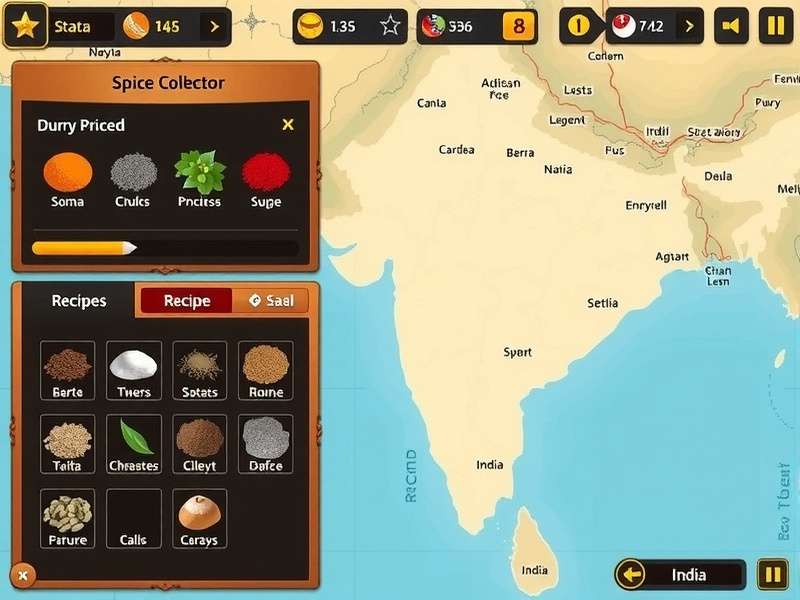 Curry Crusade gameplay screenshot showing spice collection