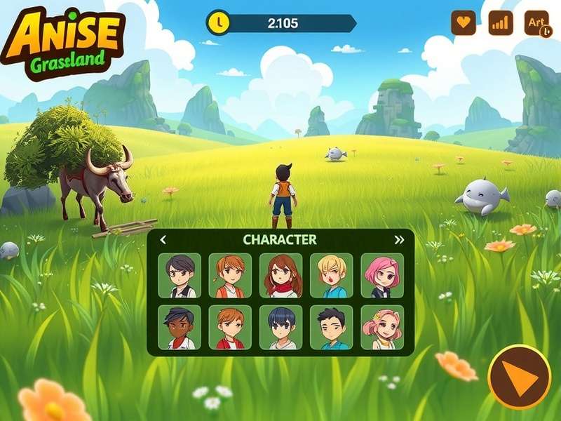 Anise Grassland Escape gameplay showing character exploring vibrant grasslands