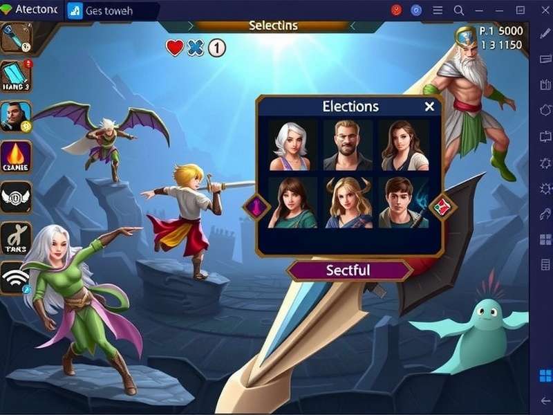 Celestial Defenders gameplay screenshot showing character selection