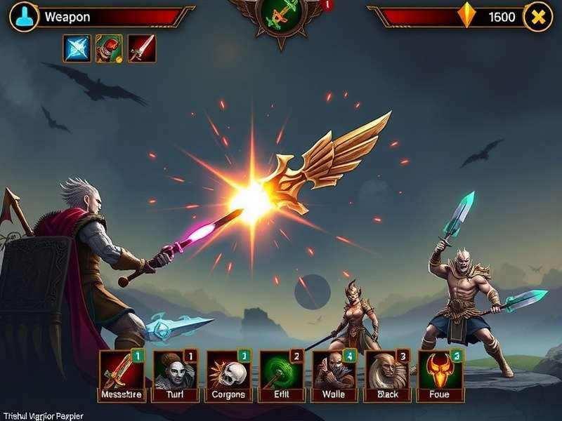 Weapon selection screen in Trishul Warrior Ancient Duel