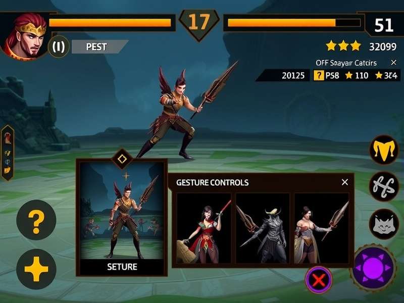 Iconic Swift Gladiator combat interface showing gesture controls
