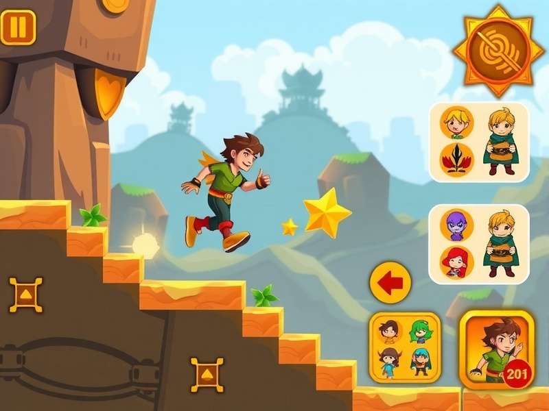 Golden Jump Gameplay - Platform Jumping Mechanics Golden Jump gameplay screenshot showing character jumping between platforms