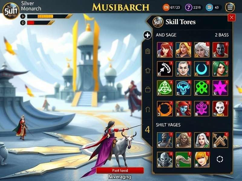 Silver Saffron Monarch character development and skill tree interface