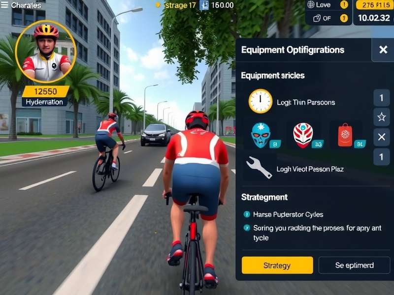 Madhapur Cycling Champions gameplay screenshot showing cyclist racing through Hyderabad streets