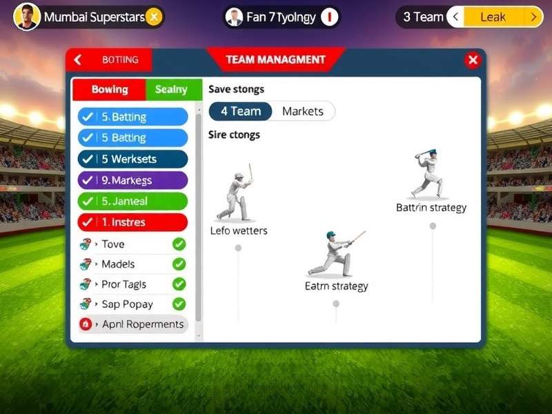 Mumbai Superstars gameplay screenshot showing batting interface