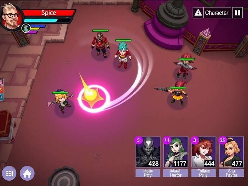 Spicy Skirmish battle interface showing character abilities and spice meter