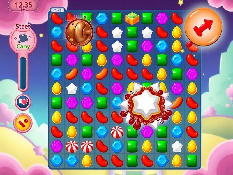 Sweet Splendor Candy Gameplay Interface Sweet Splendor Candy gameplay screenshot showing colorful candy pieces