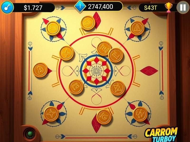 Carrom Turbo Frenzy gameplay on mobile device