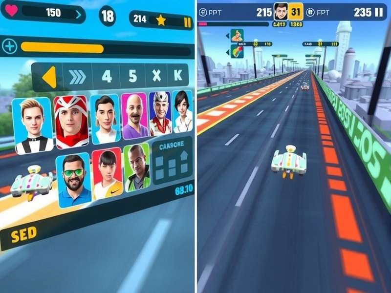 Quepem Speedy Surge gameplay screenshot showing high-speed racing action