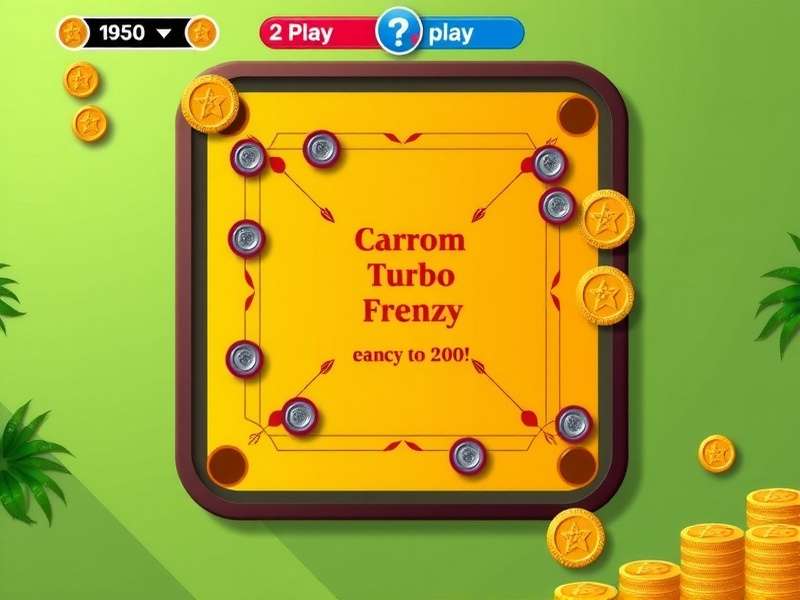 Carrom board setup with coins arrangement