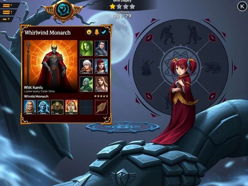 Whirlwind Monarch gameplay screenshot showing strategic battle interface