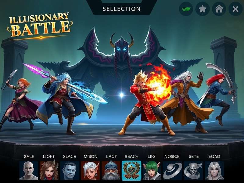 Illusionary Battle character lineup showing diverse heroes