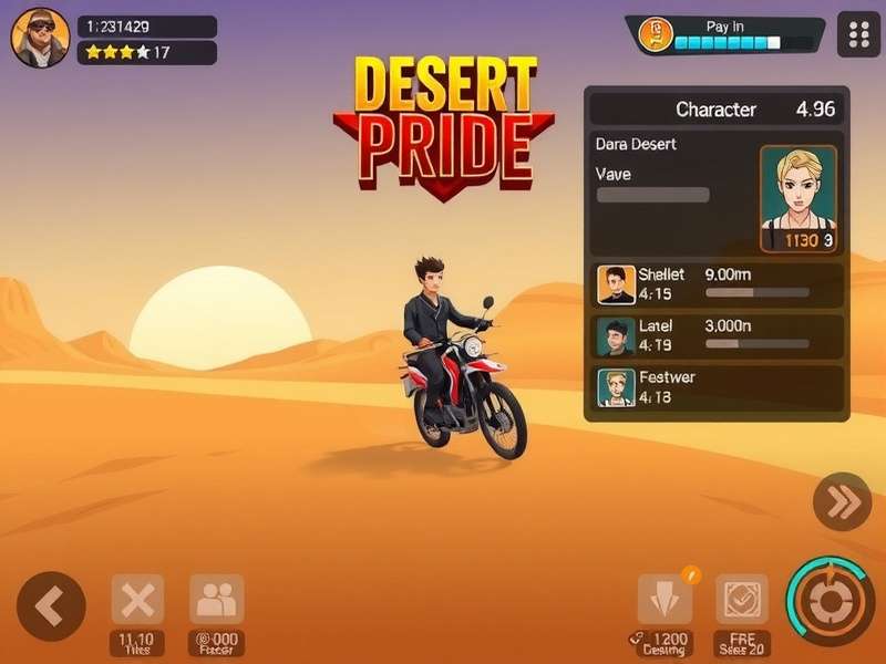 Character Selection in Desert Rider S Pride Desert Rider S Pride character selection screen