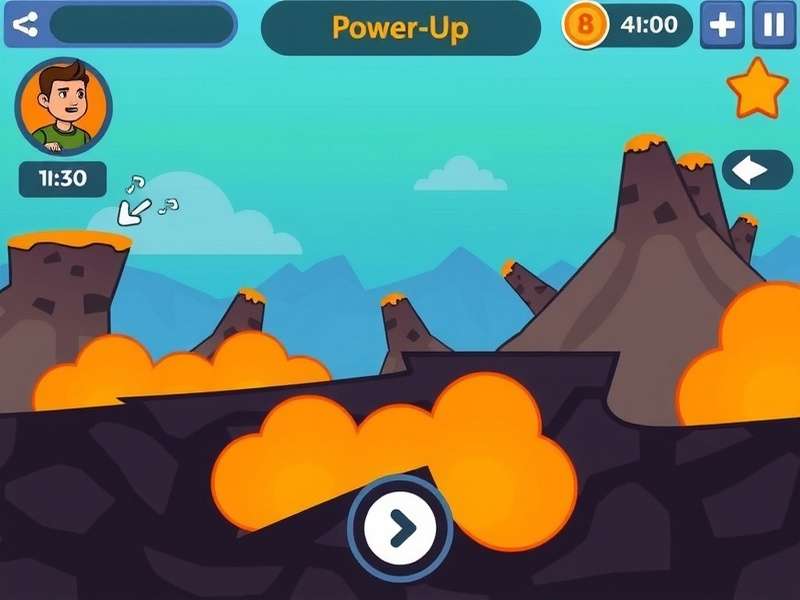 Volcano Hurdle Race Gameplay Action Volcano Hurdle Race gameplay screenshot showing character jumping over lava