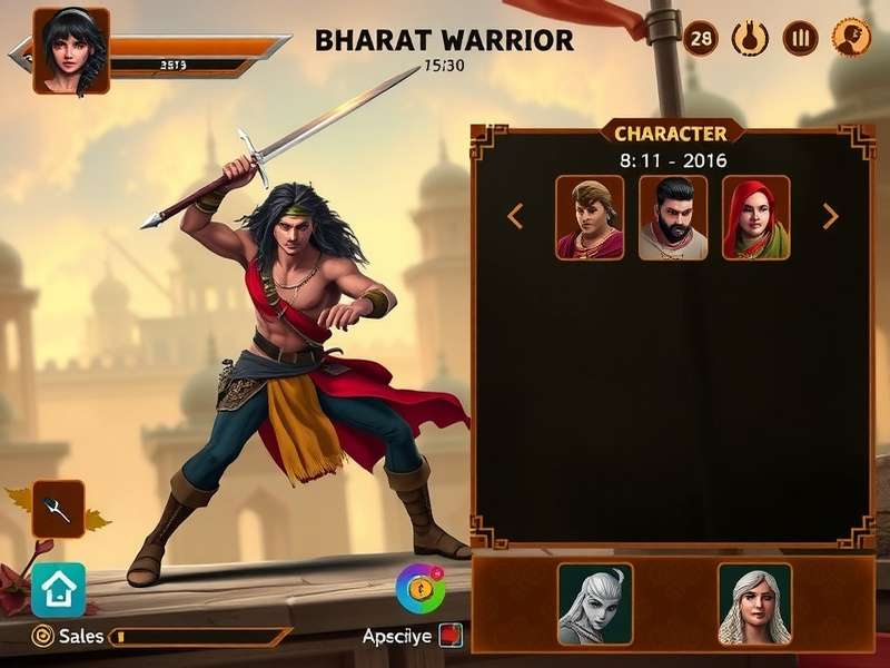 Bharat Warrior Saga gameplay screenshot showing character combat