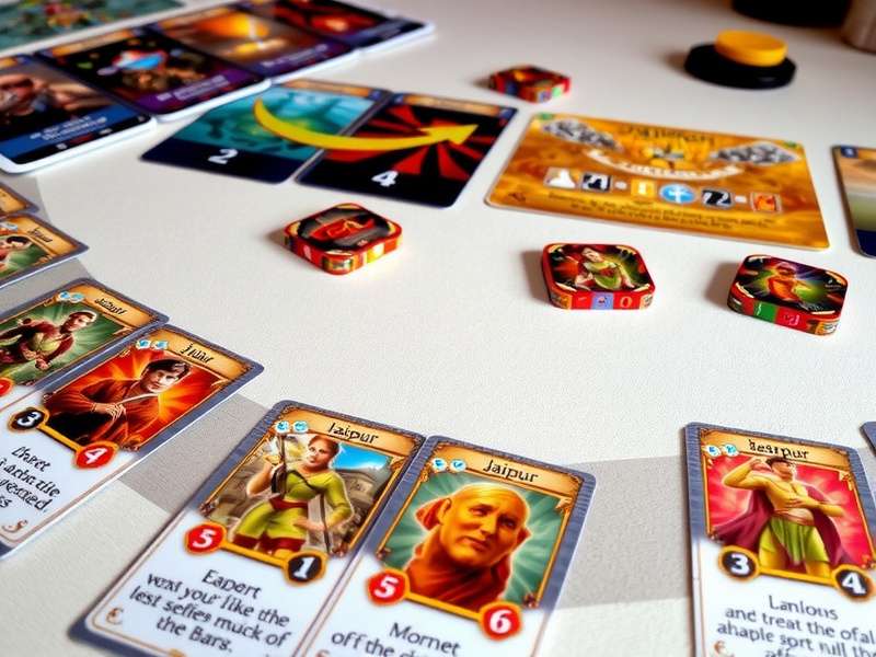 Strategic gameplay in Jaipur Jetstream showing card choices
