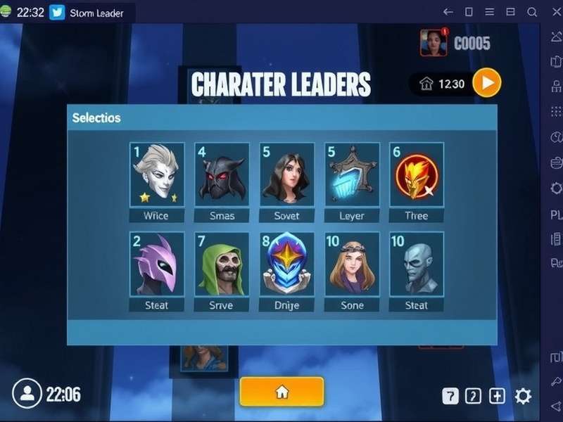 Storm Leader gameplay screenshot showing character selection
