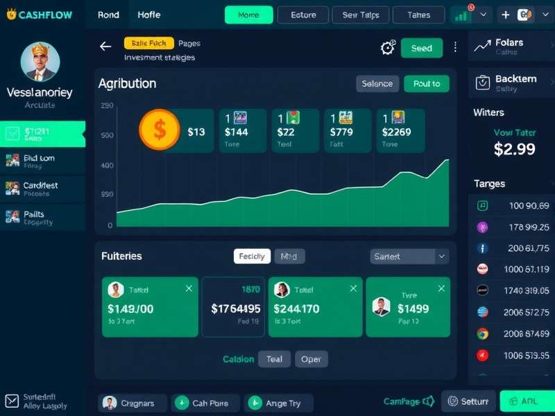 Cash Flow King gameplay interface showing financial dashboard