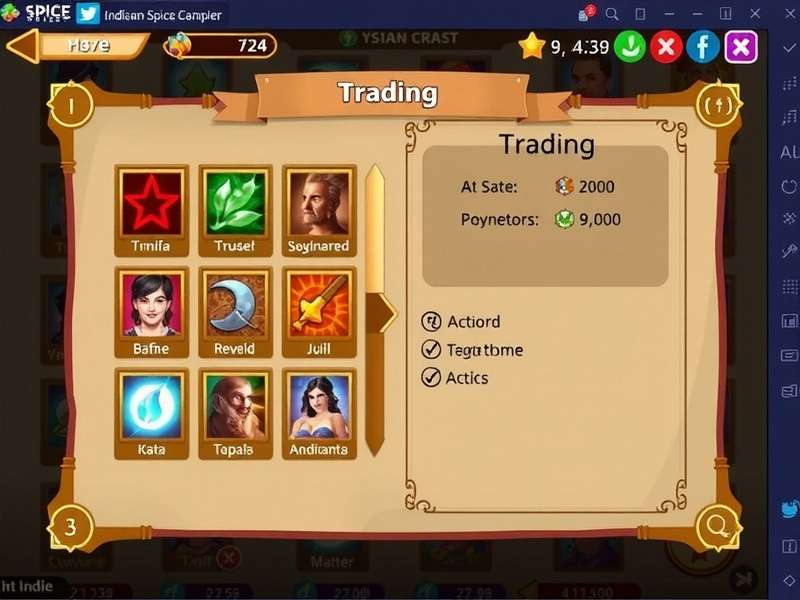 Trading Interface in Indian Spice Quest Hero