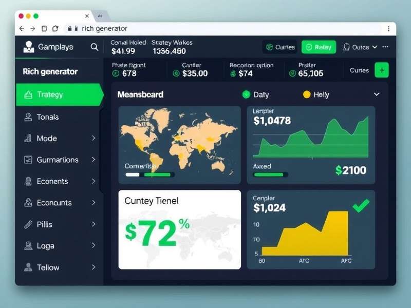 Rich Generator Pro economic dashboard showing market trends