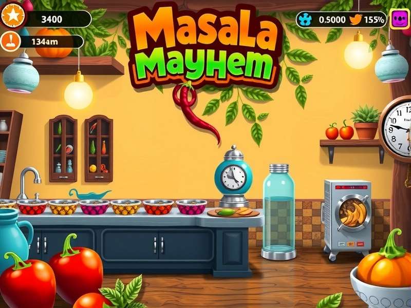 Masala Mayhem gameplay screenshot showing spice collection