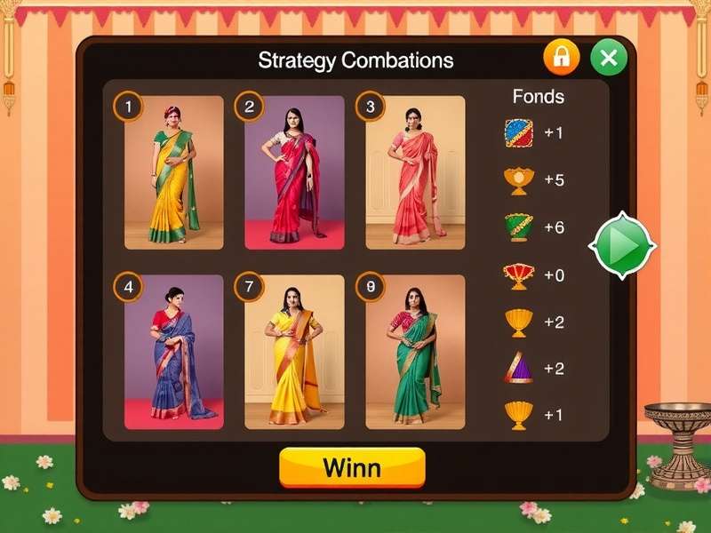 Saree Style Showdown game interface showcasing various saree styles