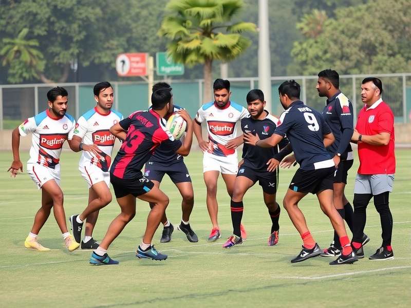 Gujarat Rugby Gladiators team in early training session