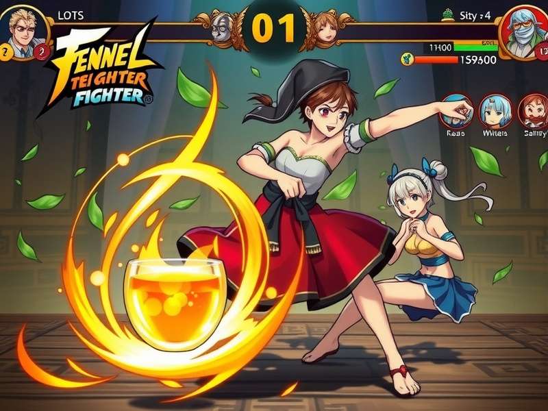 Fennel Tea Fighter character selection screen showing diverse roster