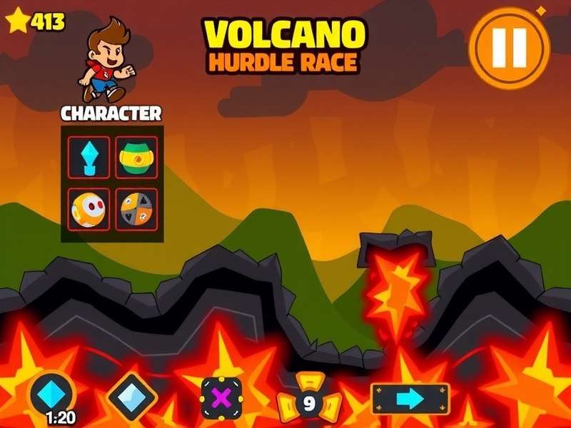 Volcano Hurdle Race Character Roster Volcano Hurdle Race character selection screen