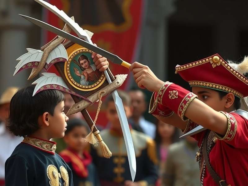 Children learning Tirandaz in school program