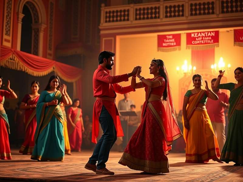 Historical depiction of Dandiya dance