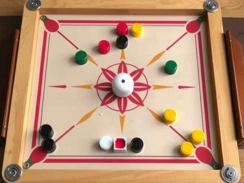Carrom Supreme Master Elite board setup with pieces